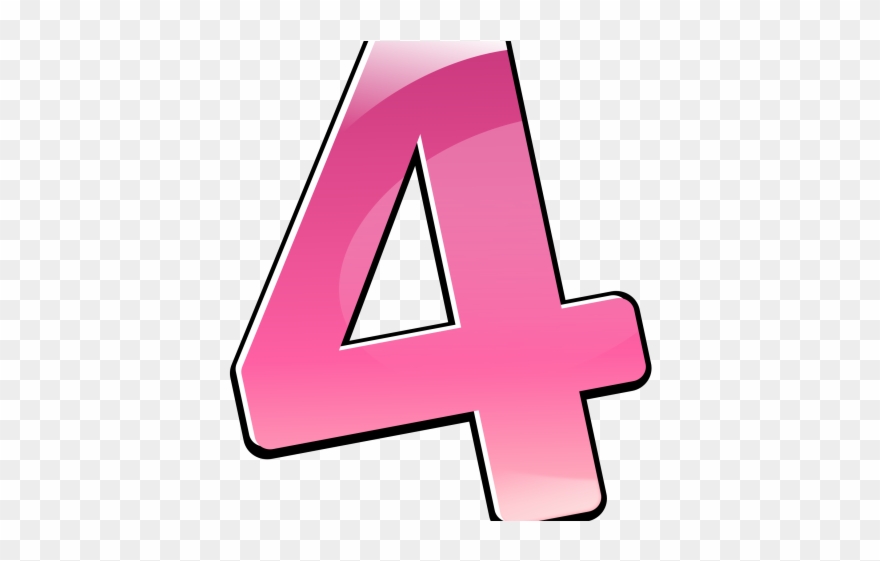 Numbers Clipart Four - Number 4 Cartoon Png Transparent Png