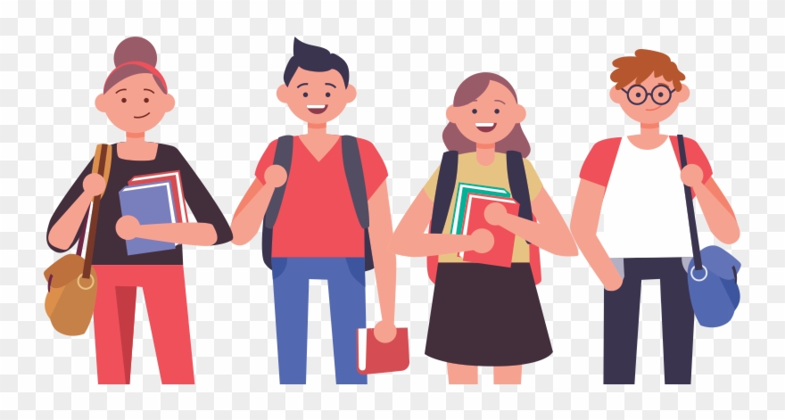 Package "going With Friends" - Flat Design Student Clipart