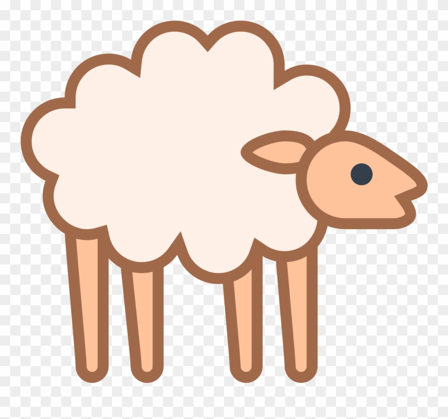 The Icon Shows A Sheep Standing Up On Four Stiff Legs - Sheep Icons Clipart