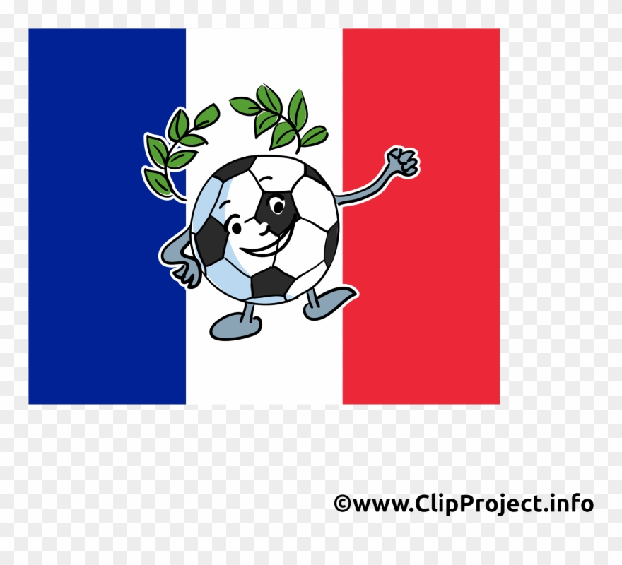 Ballon De Football Drapeau France - Smiley Foot France Clipart