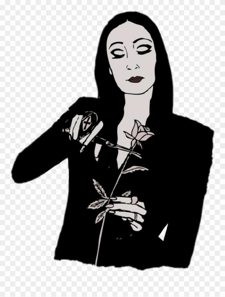 Morticia Sticker - Morticia Addams Illustration Clipart