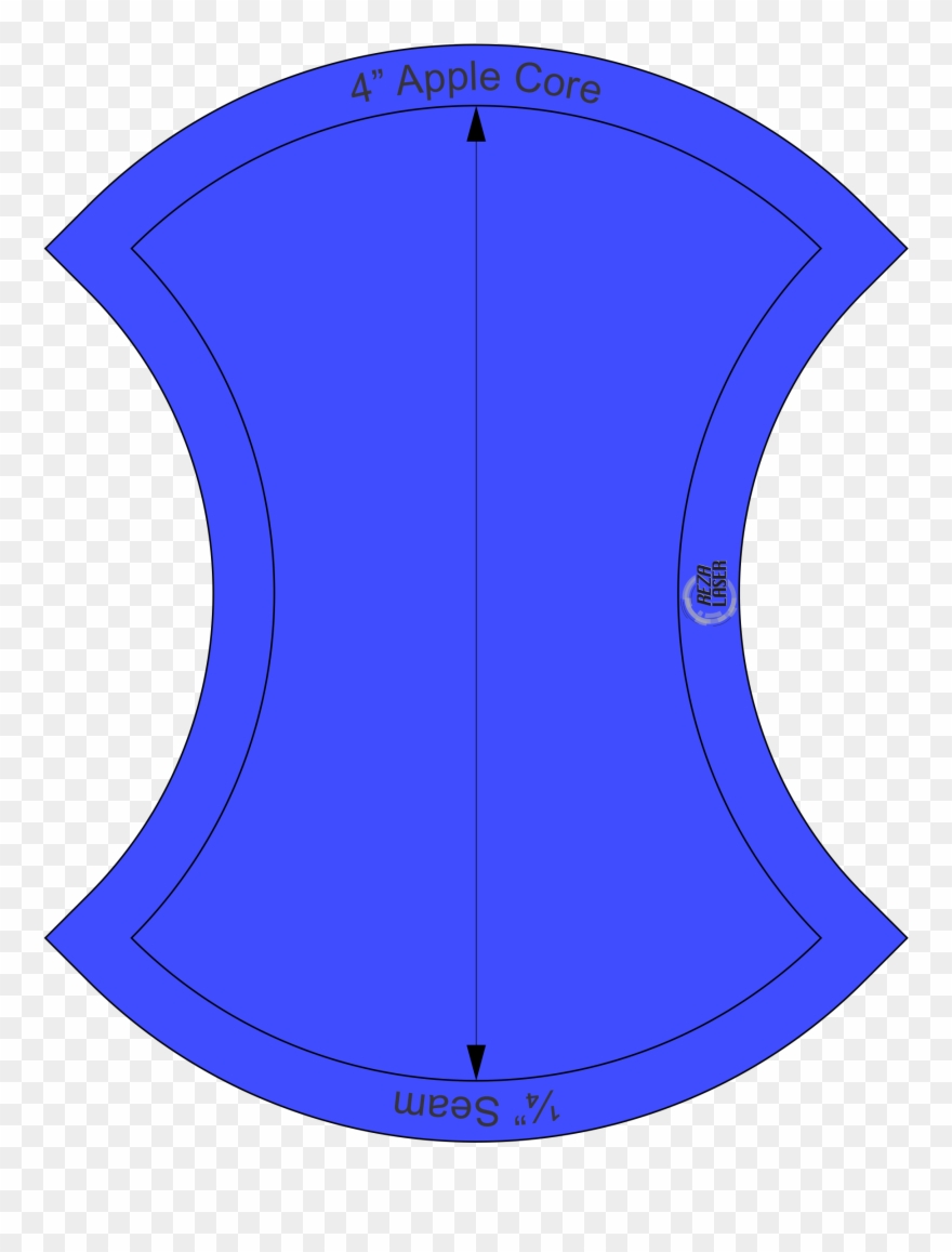 Apple Core 4″ Inch Acrylic Template Solid With ¼ Seam - Animasi Perawat Clipart