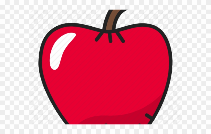 Drawn Apple Healthy Fruit - Heart Clipart