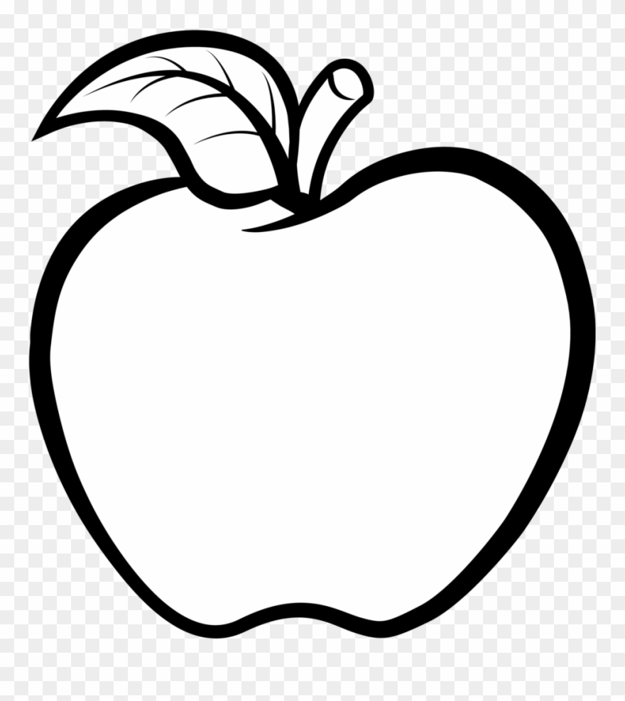 Apple Clipart Black And White Vector Free 11 Buah Apel - Black And White Apple Clipart No Background - Png Download