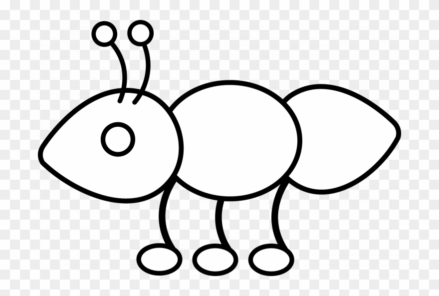Coloring Clipart Ant - Ant Outline Clip Art - Png Download