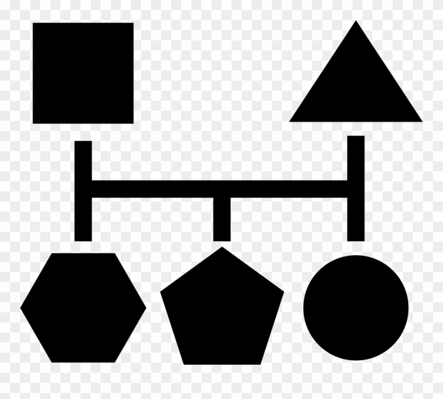 Blocks Scheme Of Five Geometric Basic Black Shapes - Figuras Geometricas Preto E Branco Clipart