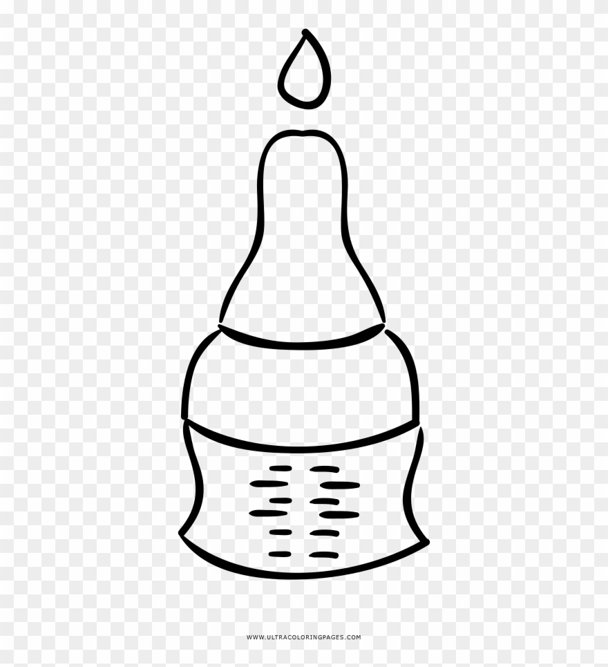 Baby Bottle Coloring Page - Line Art Clipart
