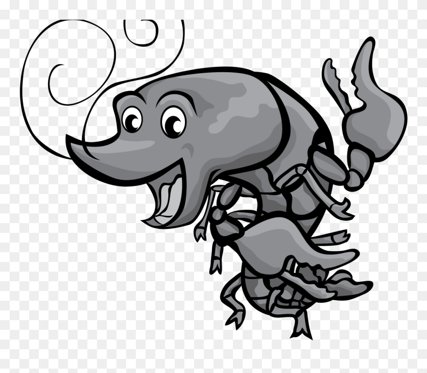 Cartoon Crawfish Clip Art Free Boil Images Vector Grey - Vector Graphics - Png Download