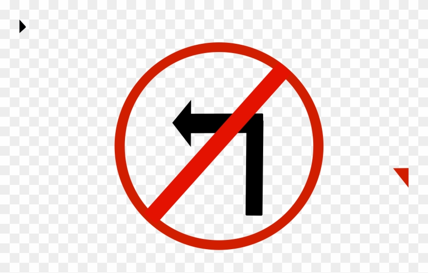 Clipart Illustration By Cartoon Solutions - Left Turn Prohibited Sign - Png Download
