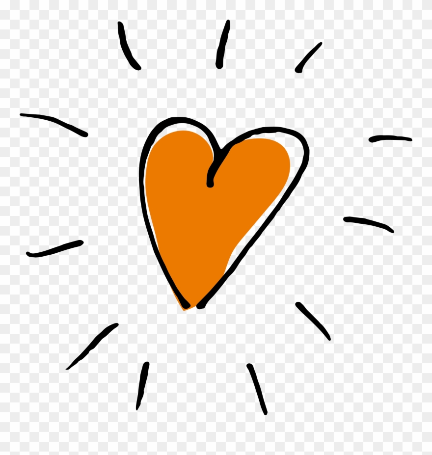 Verbs Move The Still - Orange Heart Png Clipart