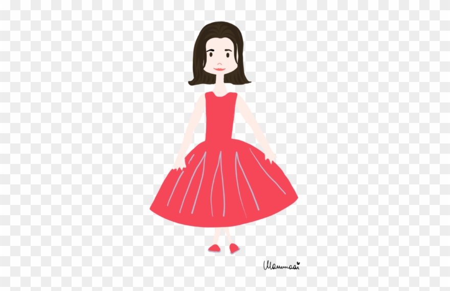 Little Red Dress - Illustration Clipart