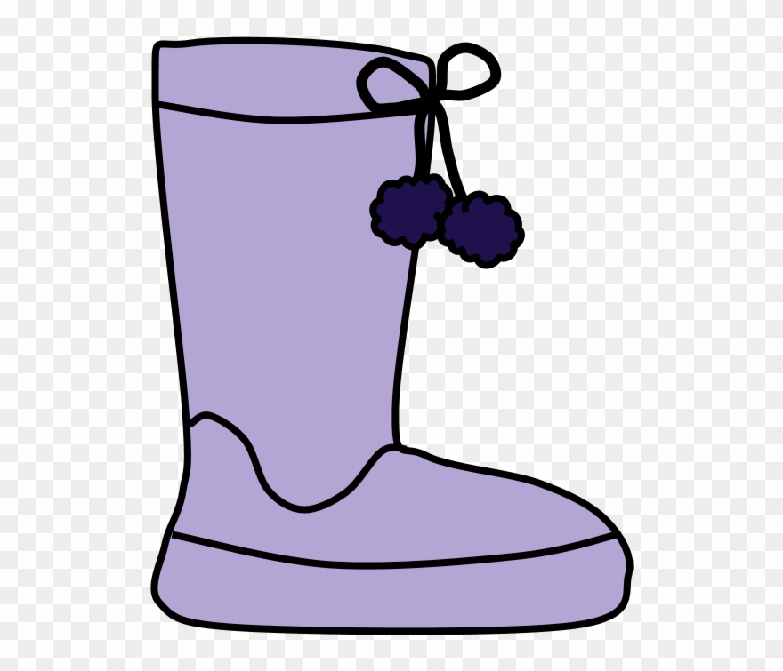 Boots, Pom-poms, Snow, Rain, Lavender, Purple, Png - Boot Clipart