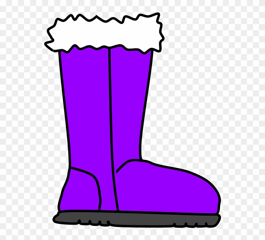 Boots, Fur, Snow, Rain, Purple, Png - Snow Boot Clipart