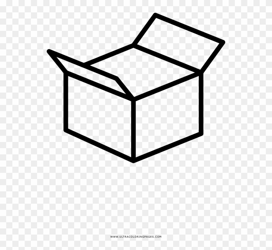 Open Box Coloring Page - Icon Clipart