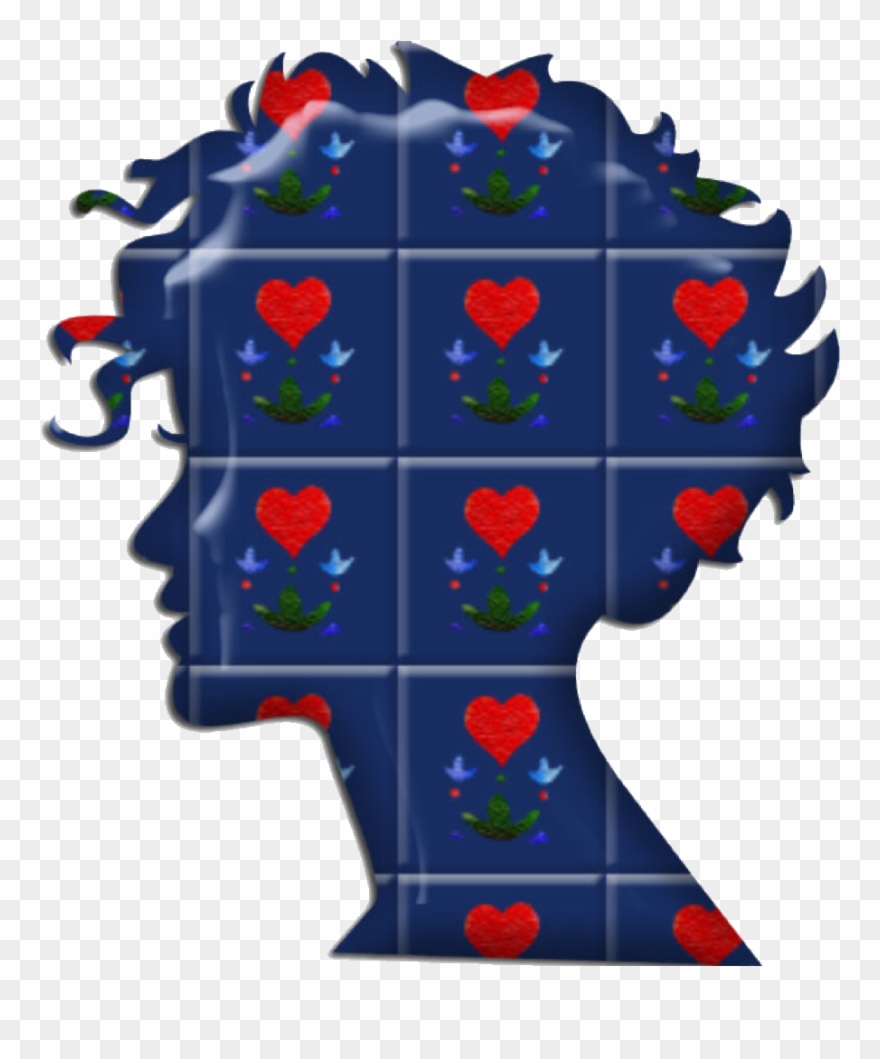 Sfghandmade Freetoedit Silhouette Curlyhair Hair Blue - Introvert And Extrovert Clipart - Png Download