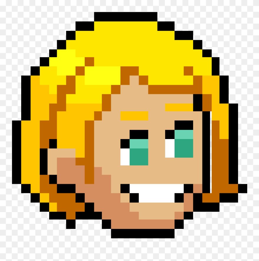 Short Blonde Female Hair - Pixel Art Loupe Clipart