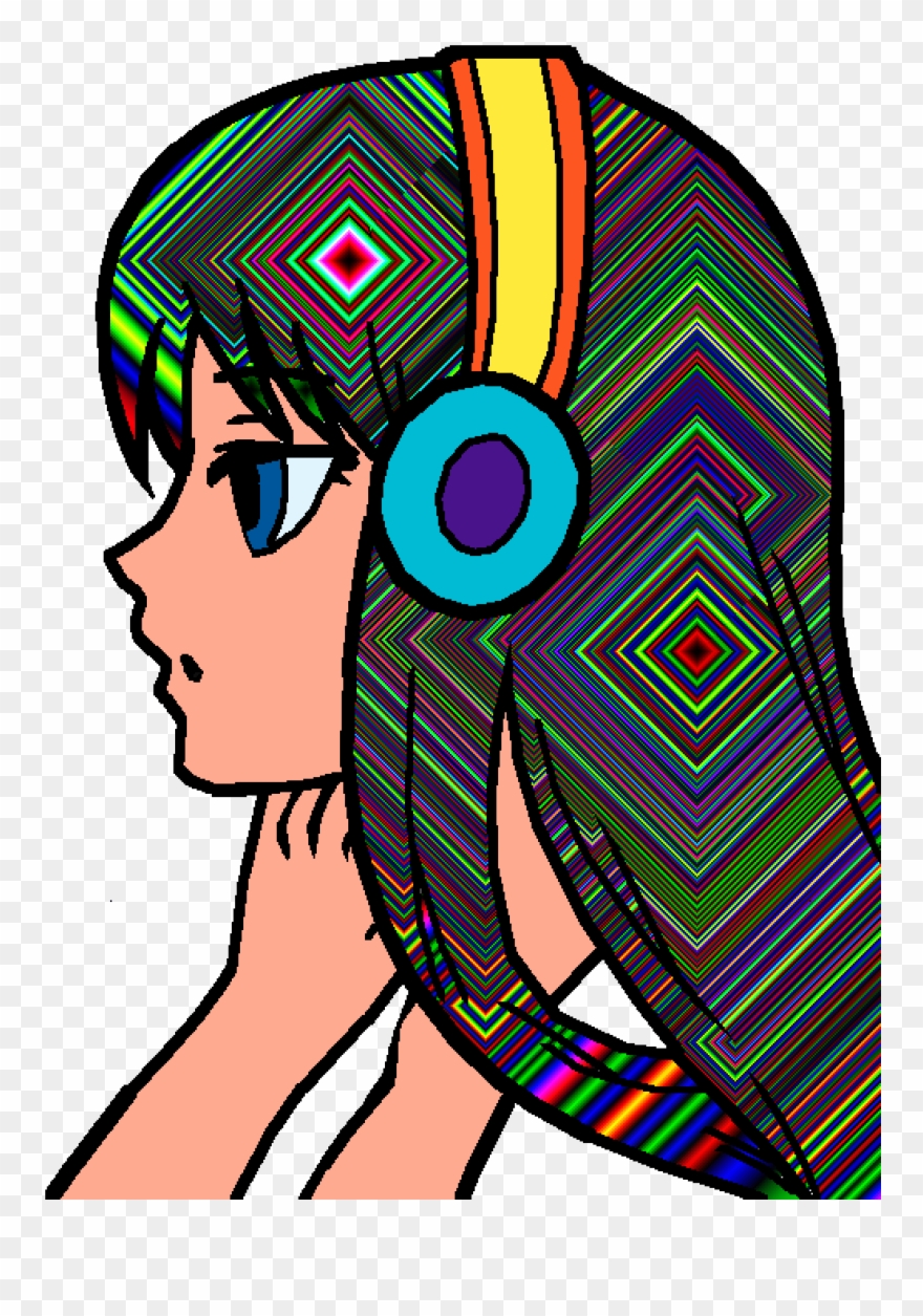 Rainbow Hair Girl - Itsfunneh Clipart