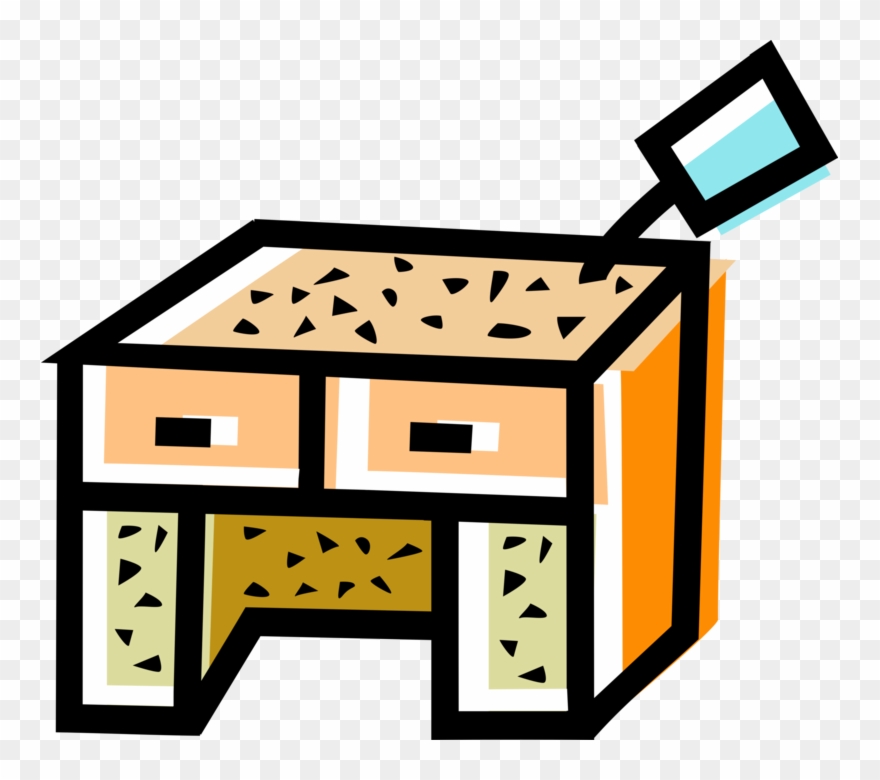 Vector Illustration Of Office Work Desk Furniture Clipart