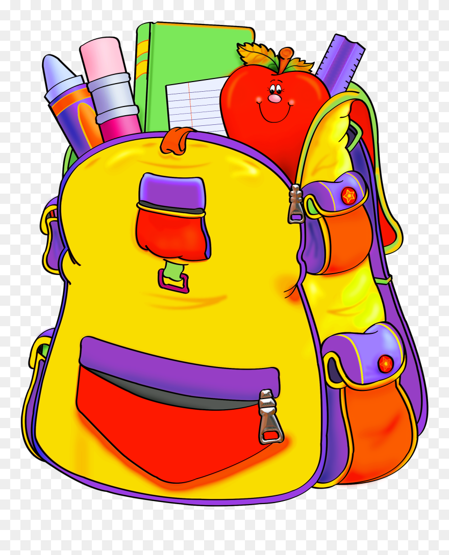 Backpack Clipart Empty Backpack - Transparent School Supplies Clipart - Png Download
