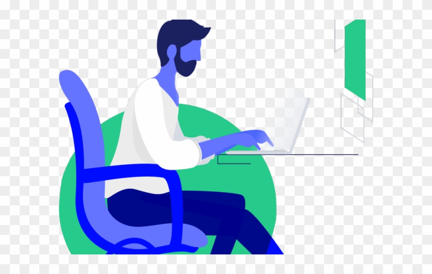 Resume Clipart Job Coach - Sitting - Png Download