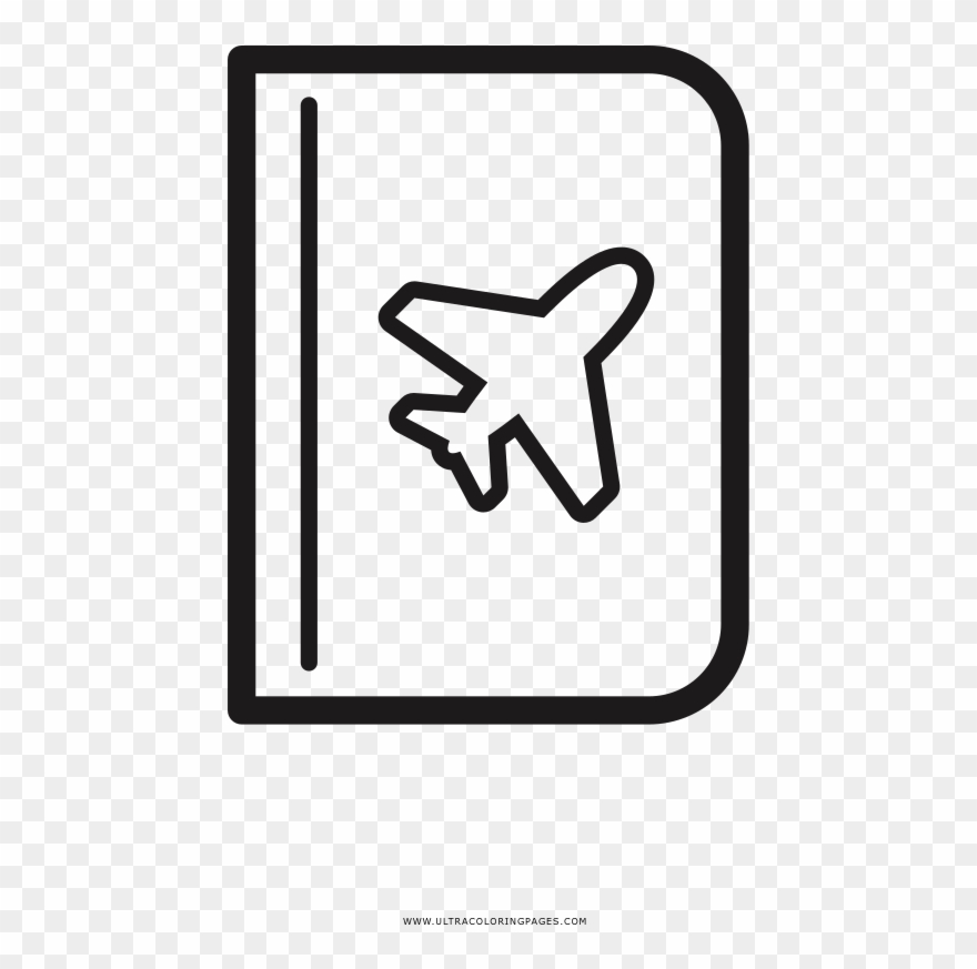 Passport Coloring Page - Imagenes De Pasaporte Para Dibujar Clipart