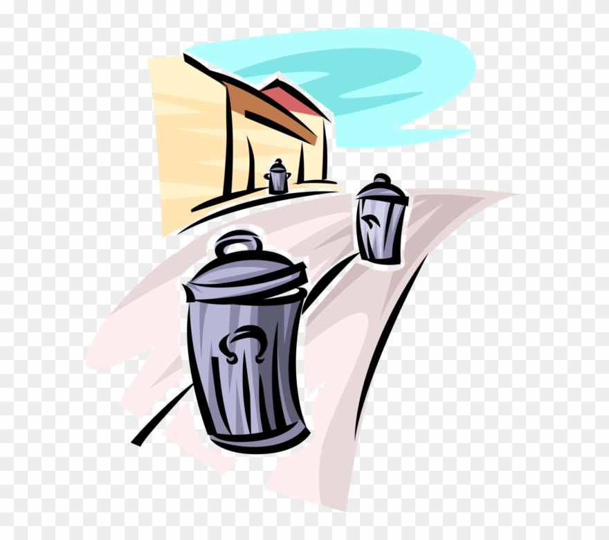 Vector Illustration Of Waste Basket, Dustbin, Garbage - Illustration Clipart