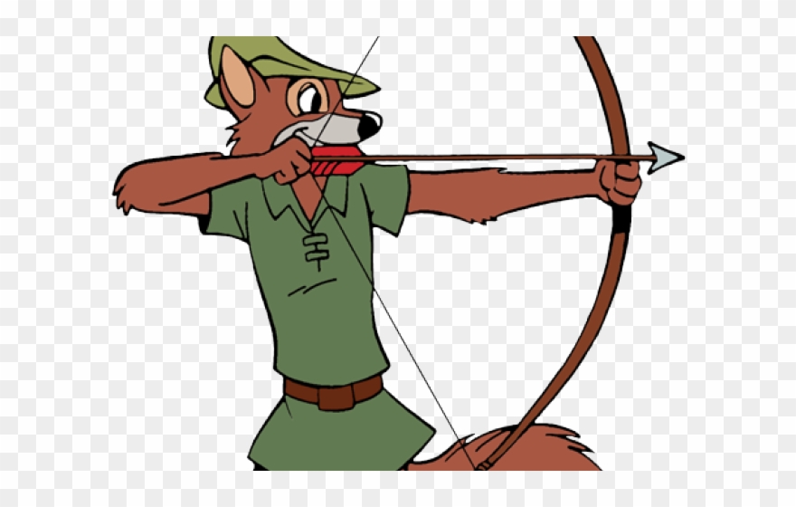 Weapon Clipart Archer Bow - Robin Hood Shooting Arrow - Png Download