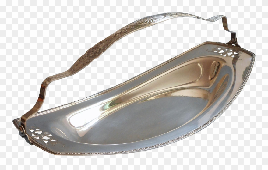Ca 1920 Bread Basket Handle Antique Silver Plated Benedict - Hobo Bag Clipart