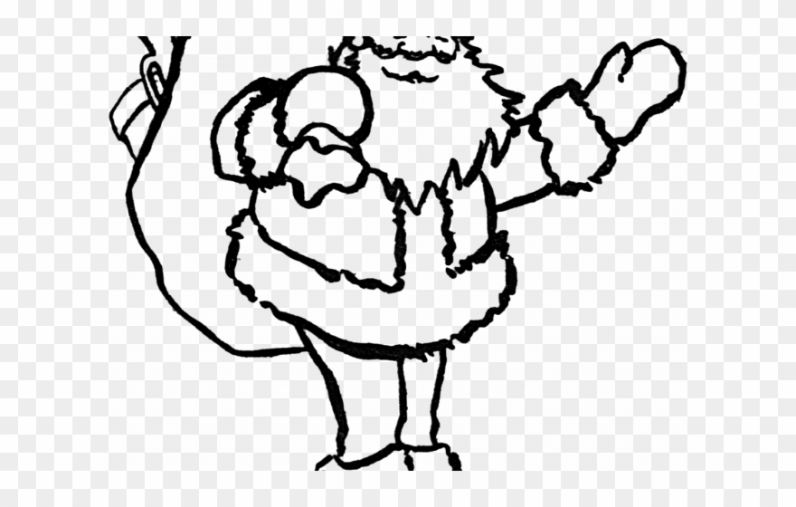 Vintage Santa Coloring Page With Snips And Clips Claus - Santa Claus Black And White - Png Download