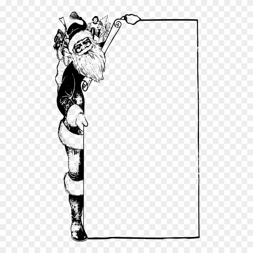 Medium Image - Santa Border Clip Art Black And White - Png Download