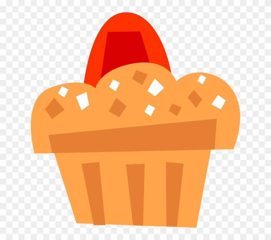 Vector Illustration Of Baked Quick Bread Muffin Eaten Clipart