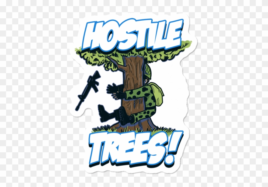 Hostile Trees Sticker - Illustration Clipart