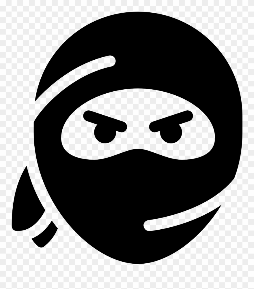 Ninja Head Filled Icon - Ninja Head Cartoon Clipart