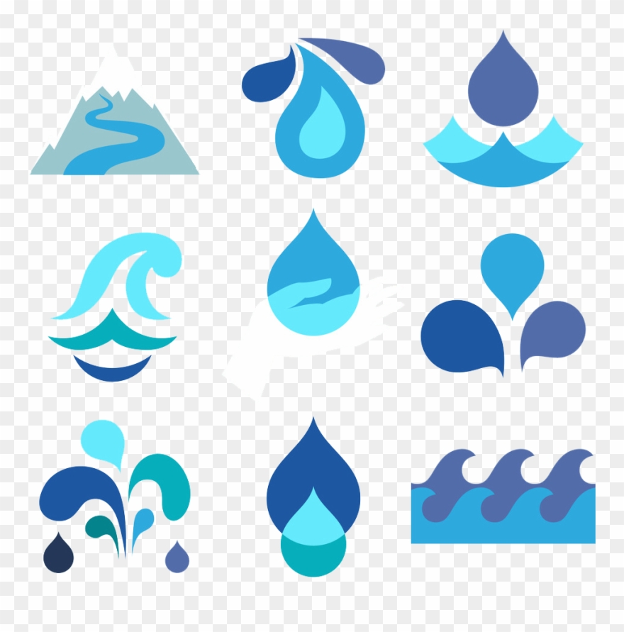 Drop Water Flat Design Clip Art - Drop Water Vector Png Transparent Png