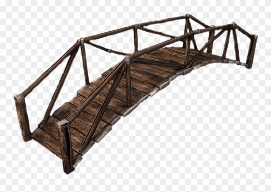 Curved Plank Bridge - Bridge 3d Model Free Clipart