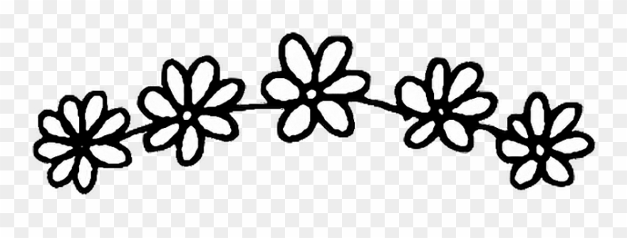 Galleries Of Tumblr Flower Stickers - Black And White Transparent Clipart