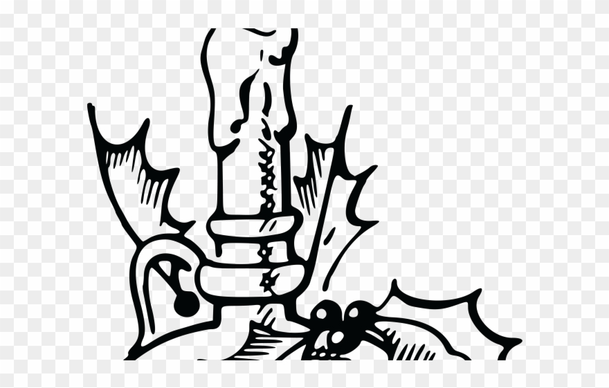 Candles Clipart Black And White - Christmas Banner Clipart Black And White - Png Download