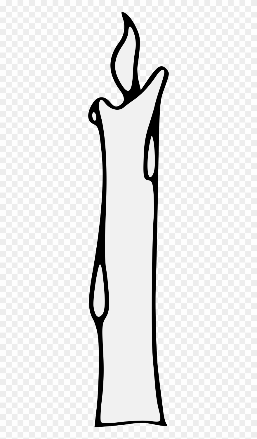 Candle Enflamed - Silhouette Clipart