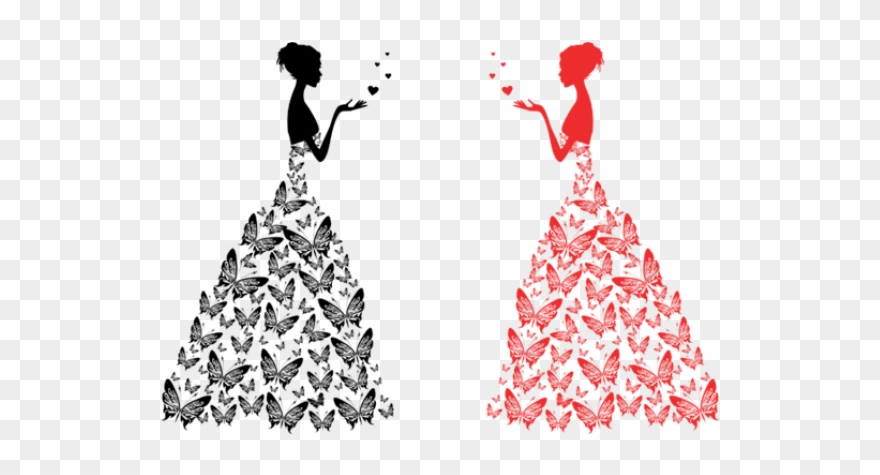 Bride Clipart Butterfly - Bride Dress Png Vector Transparent Png