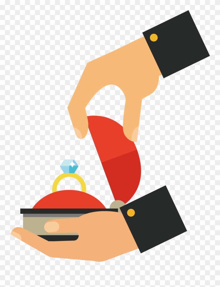 Ring Diamond Marriage Proposal Illustration - Vector Wedding Ring Png Clipart