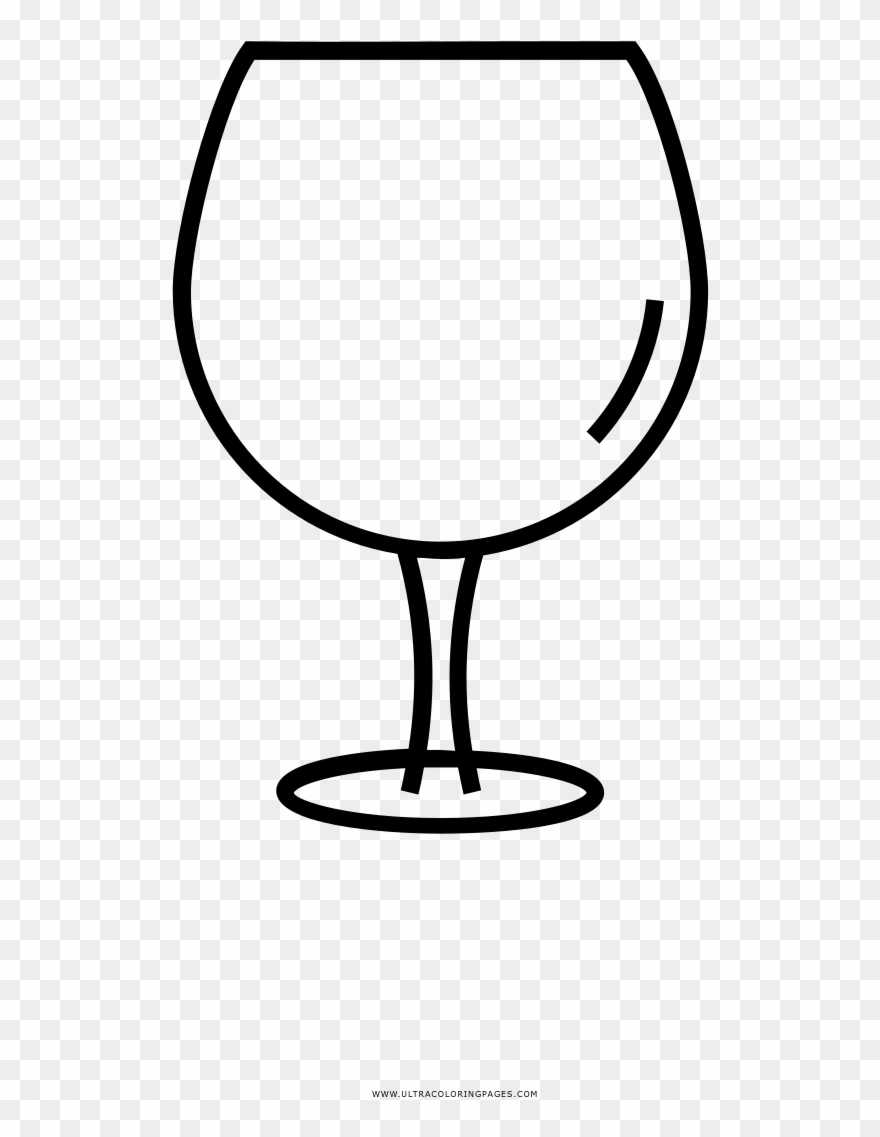 Stemware Coloring Page - Wine Glass Png Drawing Clipart