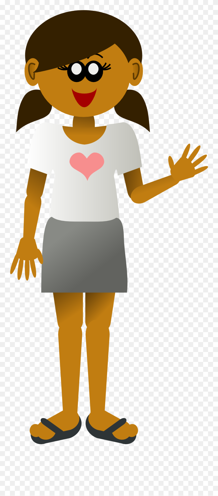 Cartoon Girl Waving Png Clipart