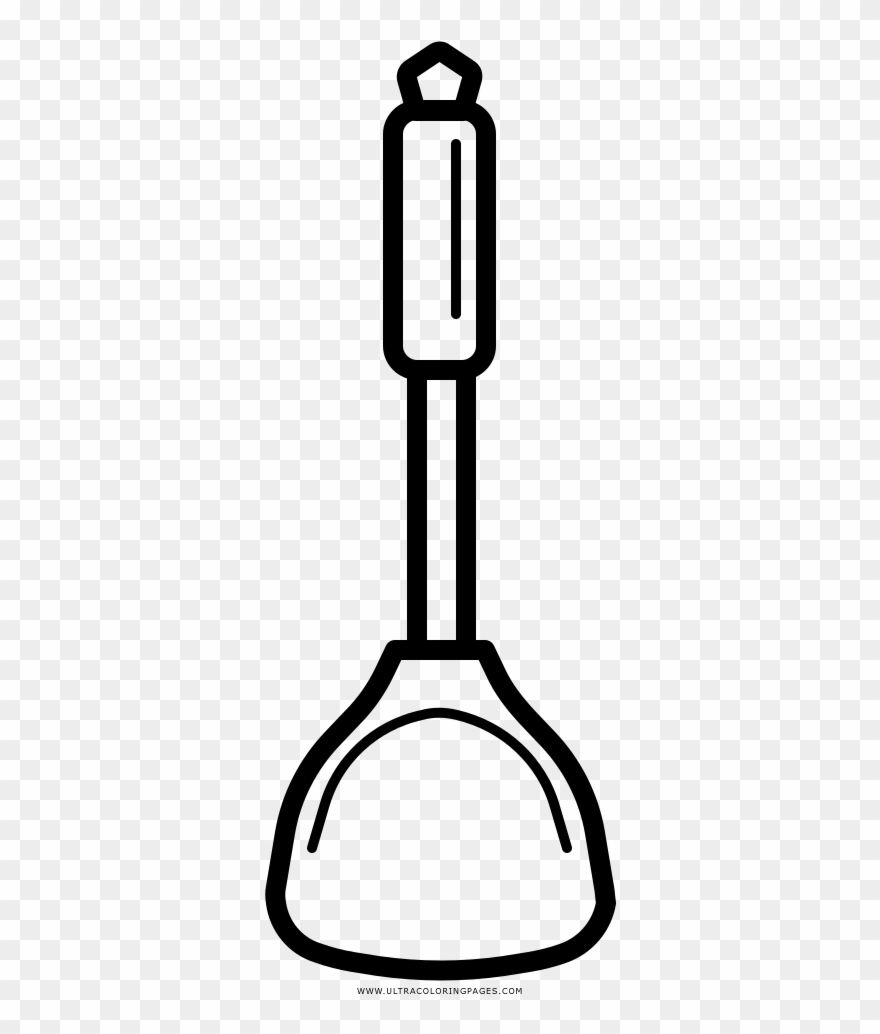 Spatula Coloring Page - Line Art Clipart