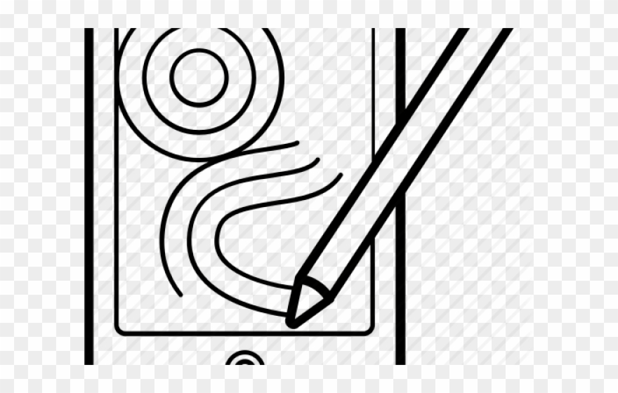 Tablet Clipart Drawing - Line Art - Png Download