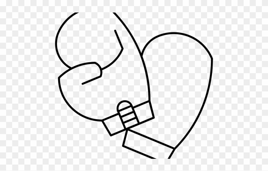 Boxing Gloves Clipart Coloring Page - Boxing - Png Download
