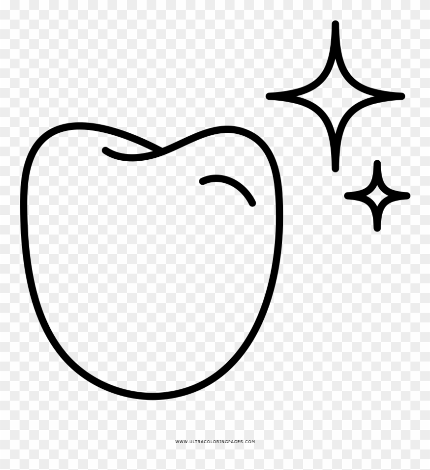 Clean Tooth Coloring Page - Line Art Clipart