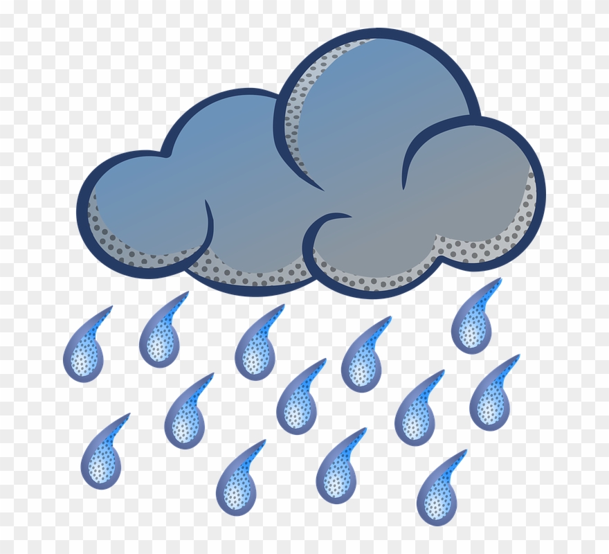 Rainy Free Collection Download - Cloud With Rain Clipart - Png Download
