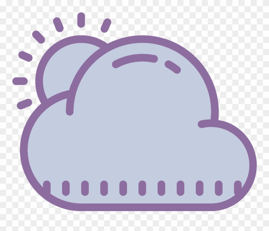 Cloudy Clipart Sun Behind Cloud - Clima Ventoso - Png Download