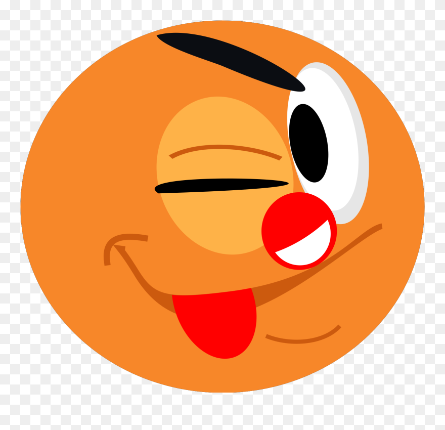 Jpg Free Download Public Domain Clip Art - Orange Clown Winking Smiley Face Large Tote Bag, Adult - Png Download