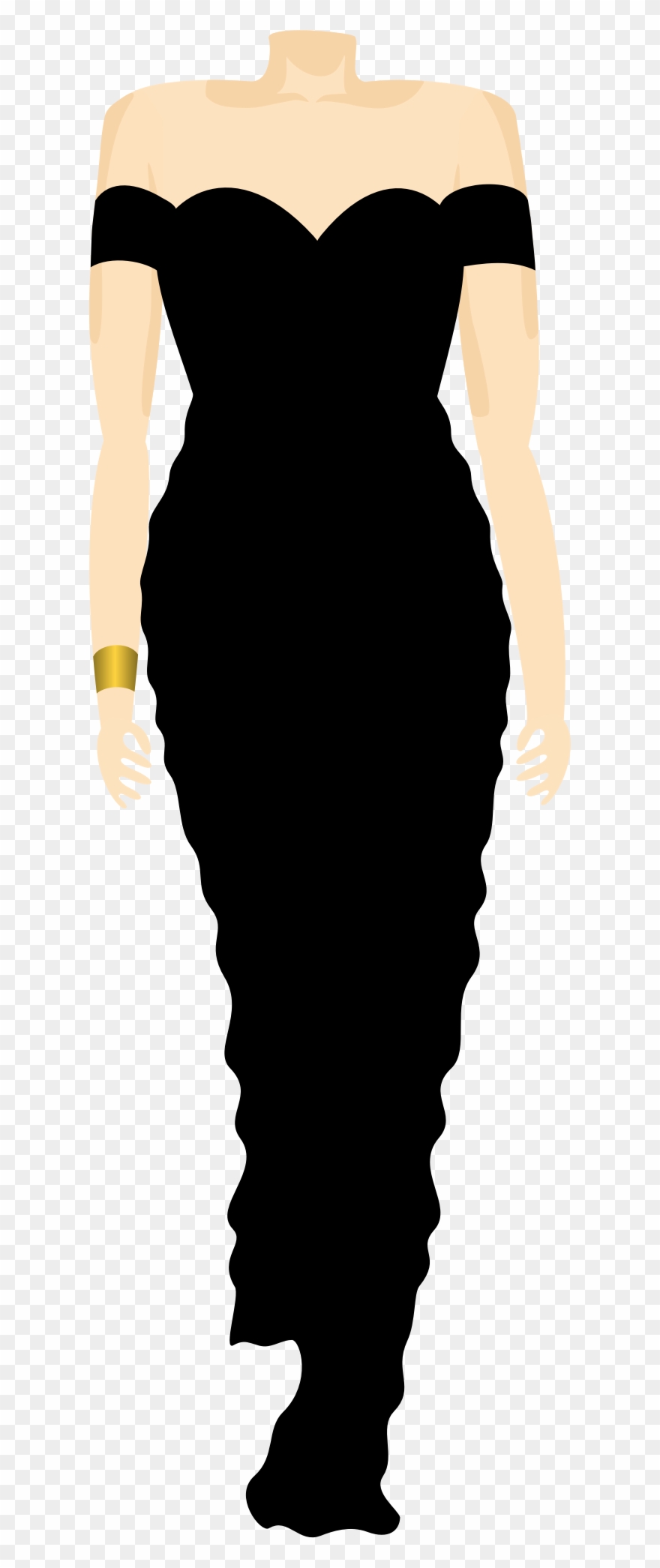 Big Image - Black Cartoon Dress Clipart
